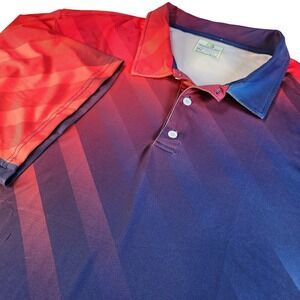 OBNOXIOUS GOLF Polo Shirt Mens 3XL American Flag Red White Blue Stripe Patriotic